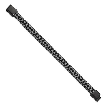 Chisel Stainless Steel Brushed Black IP-plated and Grey Nylon 8.5 inch Bracelet — alternate view