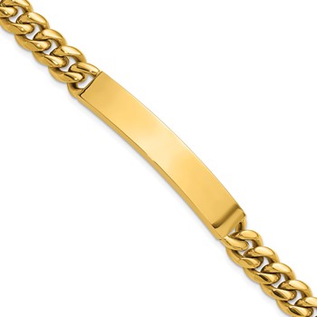 Chisel Stainless Steel Polished Yellow IP-plated Curb Link 8mm 8.5 inch ID Bracelet