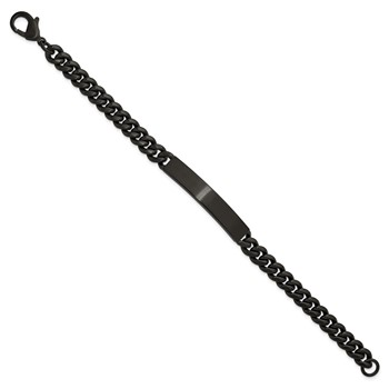 Chisel Stainless Steel Brushed Black IP-plated Curb Link 8mm 8.5 inch ID Bracelet — alternate view