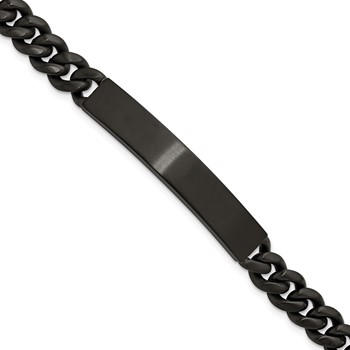 Chisel Stainless Steel Brushed Black IP-plated Curb Link 8mm 8.5 inch ID Bracelet