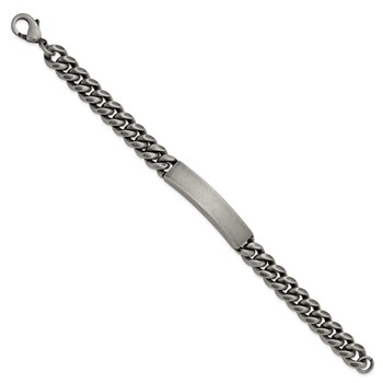 Chisel Stainless Steel Antiqued and Brushed 10mm 8.5 inch ID Bracelet — alternate view