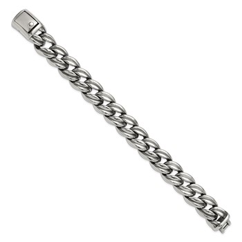 Chisel Stainless Steel Antiqued and Polished 8.5 inch Curb Link Bracelet — alternate view