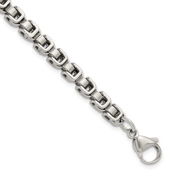 Chisel Stainless Steel Polished 8.5 inch Chain Link Bracelet