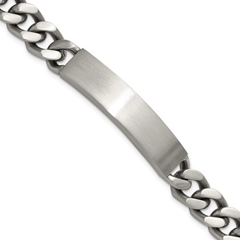 Chisel Stainless Steel Brushed and Polished Curb Link 8.5 inch ID Bracelet