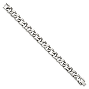 Chisel Stainless Steel Polished 8 inch Curb Link Bracelet — alternate view