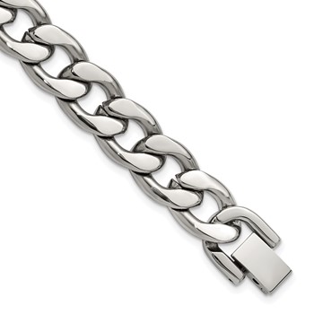 Chisel Stainless Steel Polished 8 inch Curb Link Bracelet