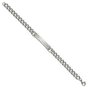 Chisel Stainless Steel Brushed and Polished Curb Link 8 inch ID Bracelet — alternate view