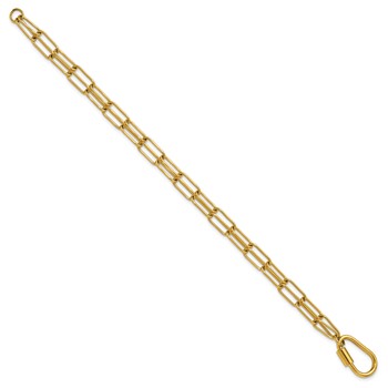 Chisel Stainless Steel Polished Yellow IP-plated Two-Strand 8 inch Paperclip Link Bracelet — alternate view