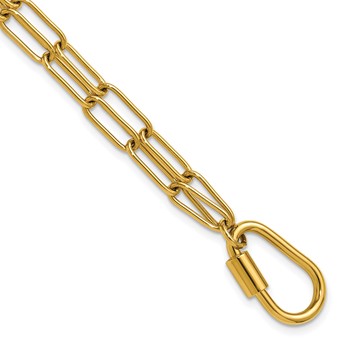 Chisel Stainless Steel Polished Yellow IP-plated Two-Strand 8 inch Paperclip Link Bracelet