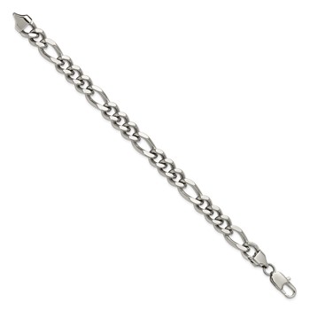 Chisel Stainless Steel Polished 9mm Figaro Chain 8.25 inch Bracelet — alternate view