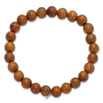 Stretch Burma Padauk Bead Wood Bracelet — alternate view