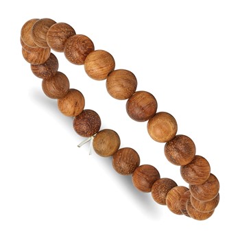 Stretch Burma Padauk Bead Wood Bracelet
