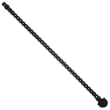 Chisel Stainless Steel Matte Black IP-plated 8.75 inch Rounded Box Chain Bracelet — alternate view