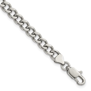 Chisel Stainless Steel Polished 5.25mm 7 inch Curb Chain Bracelet