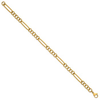 Chisel Stainless Steel Polished Yellow IP-plated 5.25mm 8 inch Pocket Watch Chain Style Bracelet — alternate view