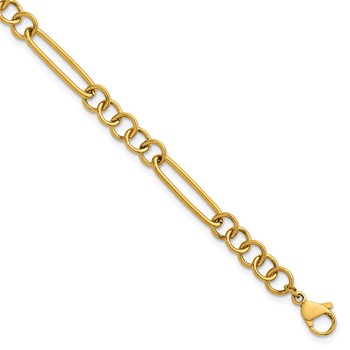 Chisel Stainless Steel Polished Yellow IP-plated 5.25mm 8 inch Pocket Watch Chain Style Bracelet