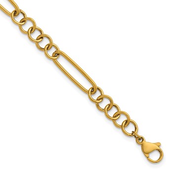 Chisel Stainless Steel Polished Yellow IP-plated 5.25mm 9 inch Pocket Watch Chain Style Bracelet