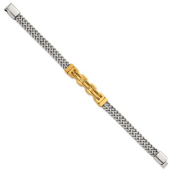 Stainless Steel Polished Yellow IP-plated 8.5in Bracelet — alternate view