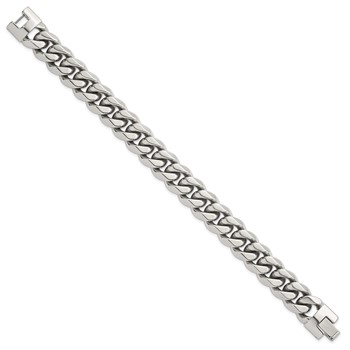 Chisel Stainless Steel Polished 14mm 8.25 inch Curb Link Bracelet — alternate view