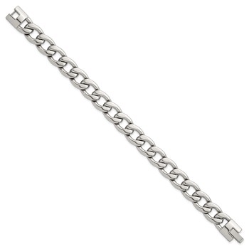 Chisel Stainless Steel Polished 12mm 8.25 inch Curb Link Bracelet — alternate view