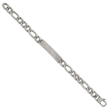 Stainless Steel Antiqued 9mm Franco Link 8.5in Bracelet — alternate view