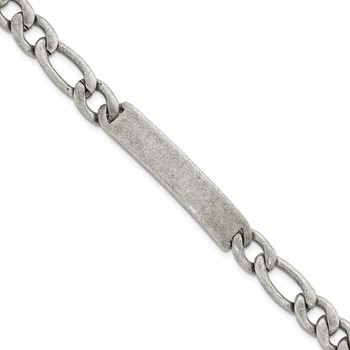 Stainless Steel Antiqued 9mm Franco Link 8.5in Bracelet