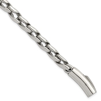 Chisel Stainless Steel Polished 7.5mm 8.5 inch Fancy Link Bracelet