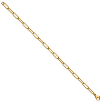 Chisel Stainless Steel Polished Yellow IP-plated 4.25mm 7.5 inch Paperclip Link Bracelet — alternate view