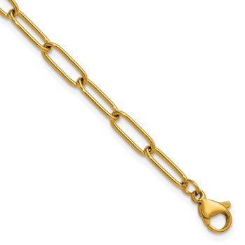 Chisel Stainless Steel Polished Yellow IP-plated 4.25mm 7.5 inch Paperclip Link Bracelet