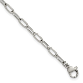 Chisel Stainless Steel Polished  3.25mm 7.5 inch Paperclip Link Bracelet