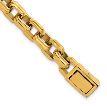 Chisel Stainless Steel Polished Yellow IP-plated 11.5mm 8.5 inch Fancy Rolo Bracelet