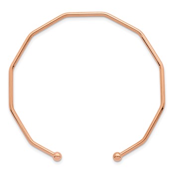 Stainless Steel Polished Rose IP-plated Geometric Cuff Bangle — alternate view