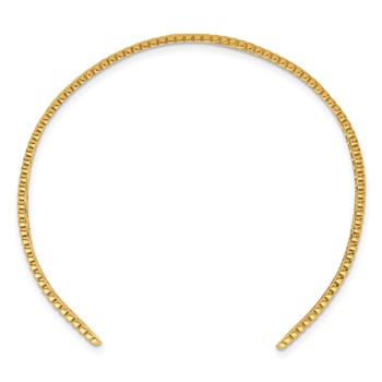 Stainless Steel Polished Yellow IP-plated Leaf Pattern Cuff Bangle — alternate view