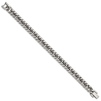 Chisel Stainless Steel Polished Rounded Edge 8 inch Miami Cuban Link Bracelet — alternate view