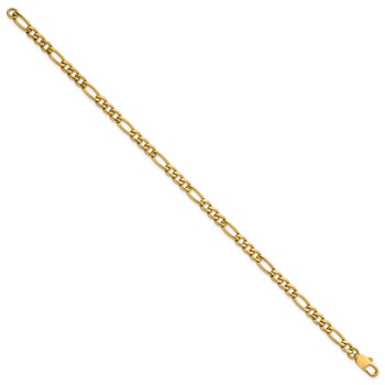 Chisel Stainless Steel Polished Yellow IP-plated 4.50mm 8.5 inch Flat Figaro Bracelet — alternate view