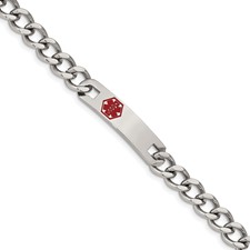 14k Medical Semi-Solid Chain/Solid Plate 26x5mm Off-Center 14k Medical Semi-Solid Chain/Solid Plate 26x5mm Off-Center