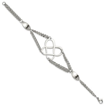 Stainless Steel Polished Fancy Butterfly Bracelet — alternate view