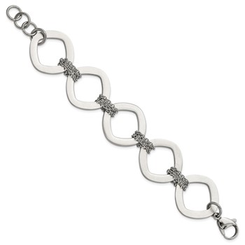 Stainless Steel Brushed Link Bracelet — alternate view