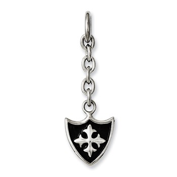 Stainless Steel Shield Interchangeable Charm Pendant