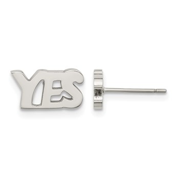 Stainless Steel Polished YES Post Earrings