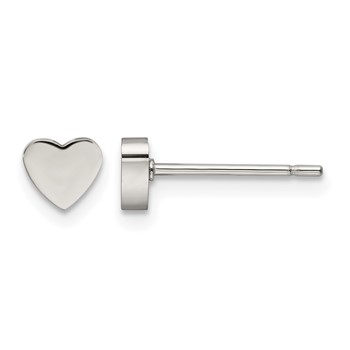 Chisel Stainless Steel Polished Heart Post Earrings