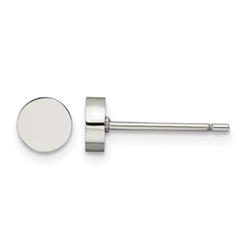 Chisel Stainless Steel Polished Circle Post Earrings