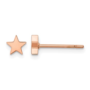 Chisel Stainless Steel Polished Rose IP-plated Star Post Earrings