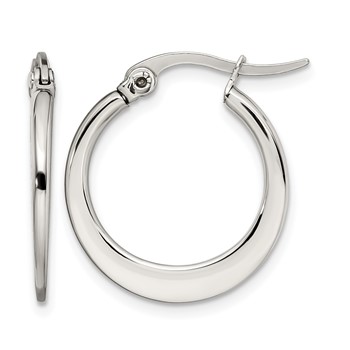 Chisel Stainless Steel Polished 19mm Diameter Hoop Earrings