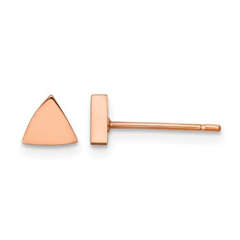 Chisel Stainless Steel Polished Rose IP-plated Triangle Post Earrings