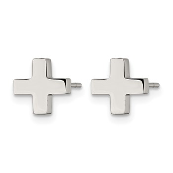 Chisel Stainless Steel Polished X Post Earrings — alternate view