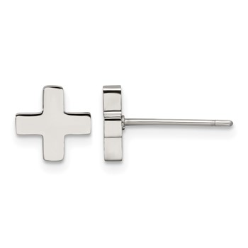 Chisel Stainless Steel Polished X Post Earrings