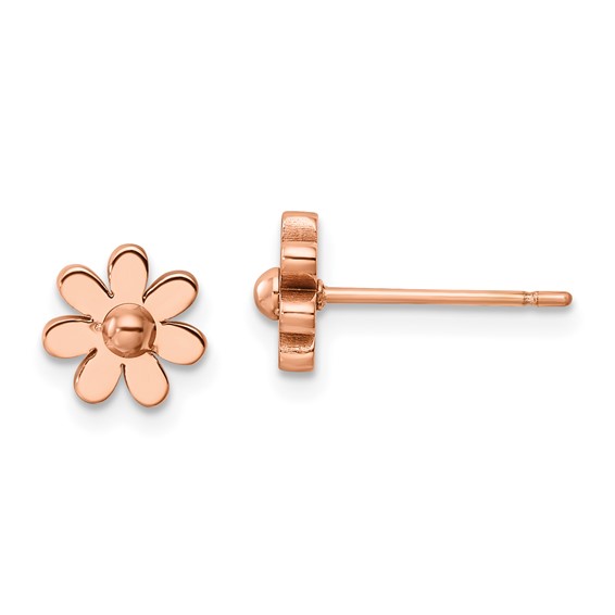 Stainless steel rose plated earrings