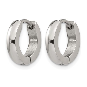 Chisel Stainless Steel Polished 3mm Hinged Hoop Earrings — alternate view
