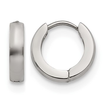 Chisel Stainless Steel Polished 3mm Hinged Hoop Earrings